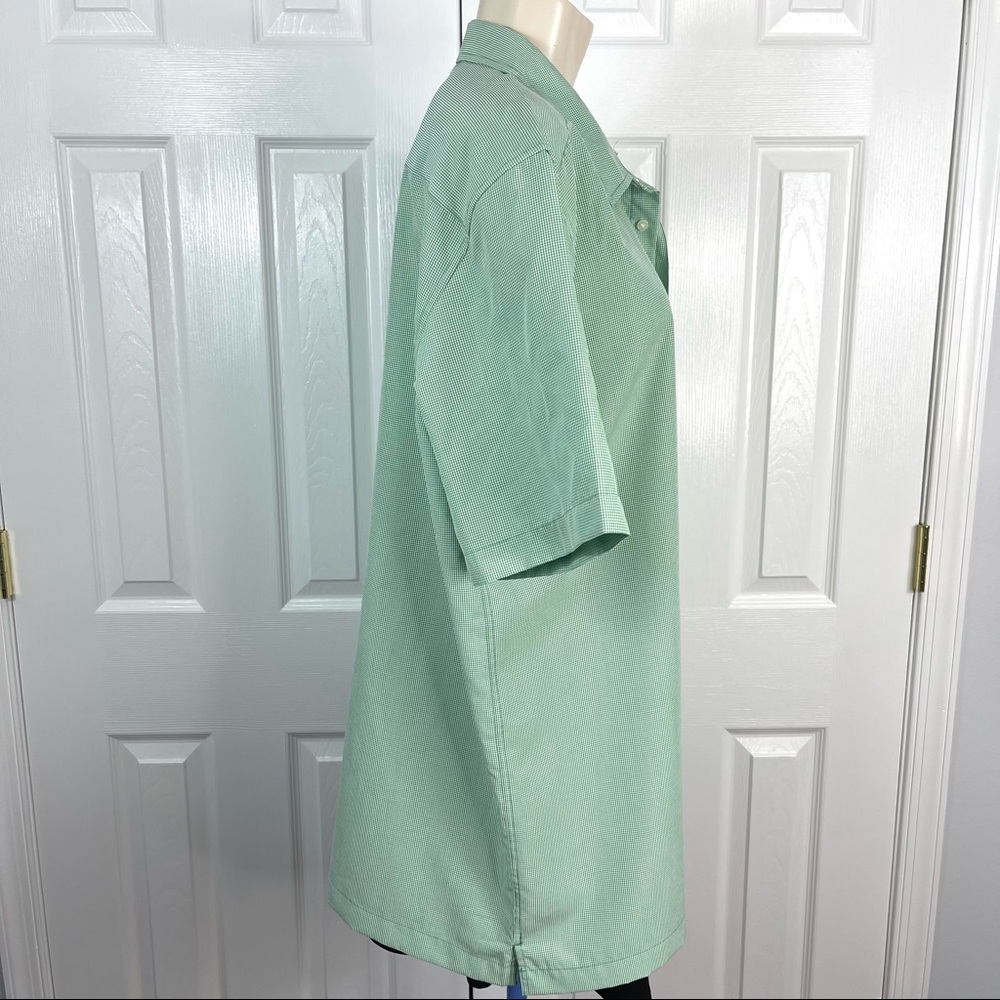 QUIKSILVER button down shirt Casual short sleeve shirt Men’s green white XL - Picture 3 of 10